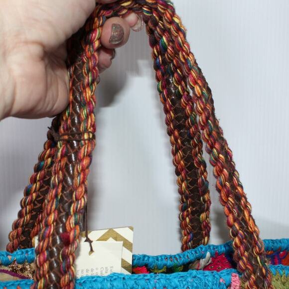 Imayin Bolso Jaffna Embroidered Patchwork Handle Crossbody Tote Colorful NWT - Picture 3 of 15